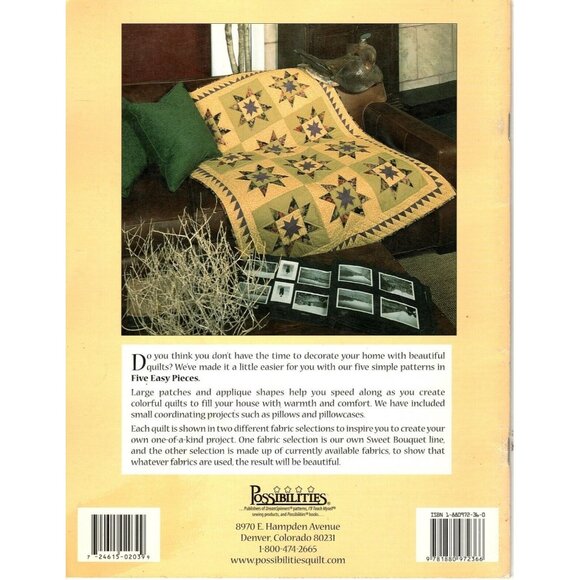 5 Easy Pieces and Accessories to Complement Quilting Patterns Paperback 1998 - Picture 2 of 2
